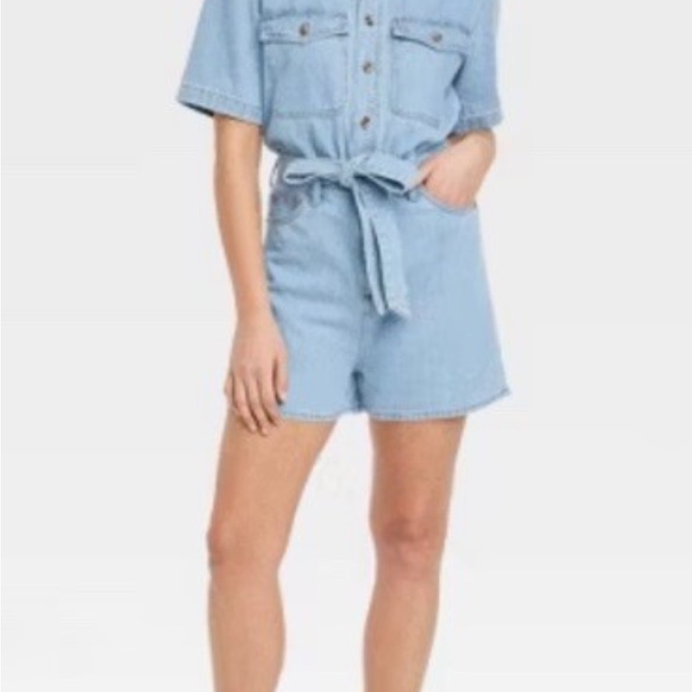 🆕 Universal Thread Light Blue Denim Romper size 12